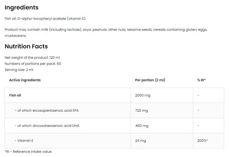 Elite Omega 3 Liquide | 60% EPA + DHA 120 ml