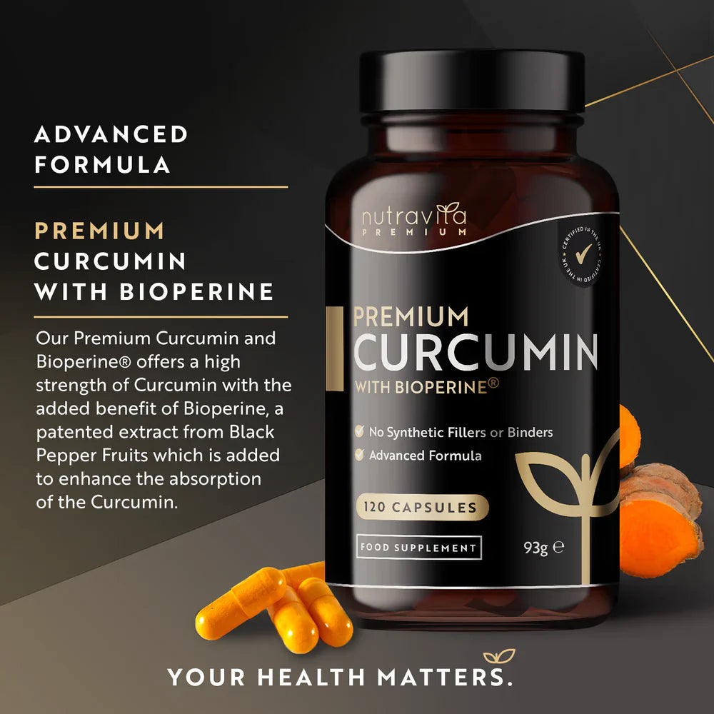 Premium Curcumin 95% Curcuminoids with Bioperine® – 120 capsules - Nutra Best Europe