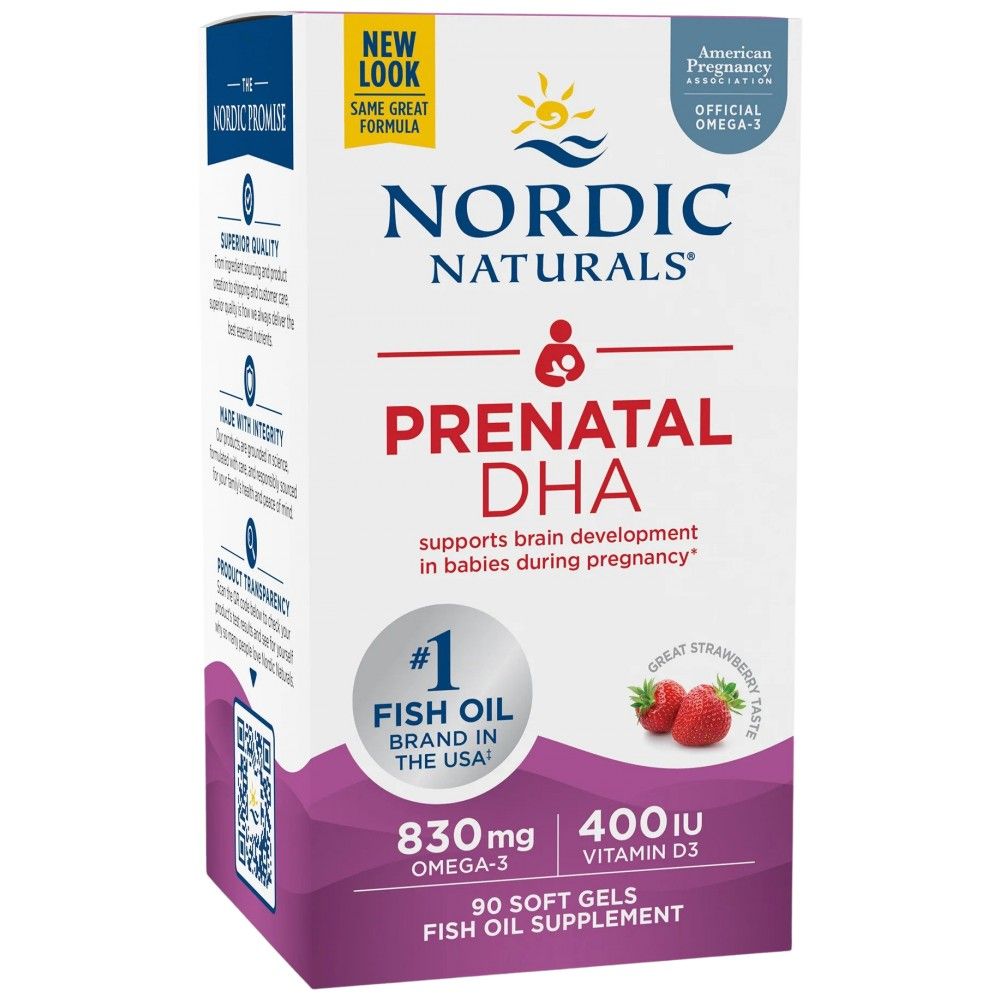 Dha prénatal 830 mg | Avec 400 UI D3 - 90 capsules de gel à croquer