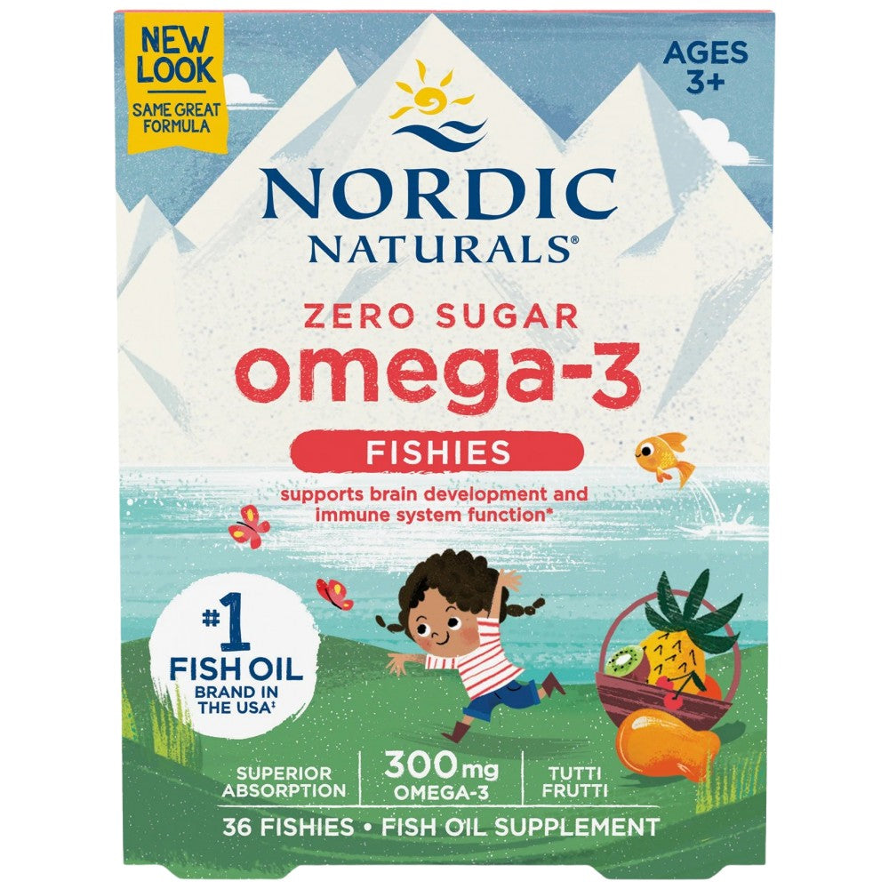 Zero Sugar Omega-3 Fishies 300 mg - 36 capsules de gel à croquer