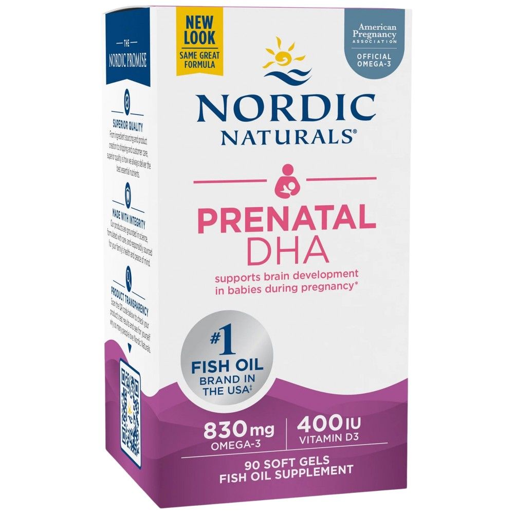 Dha prénatal 830 mg | Avec 400 UI D3 - 90 capsules de gel