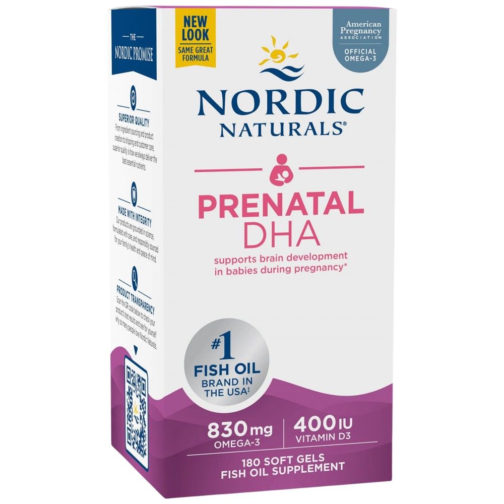 Dha prénatal 830 mg | Avec 400 UI D3 - 180 capsules de gel