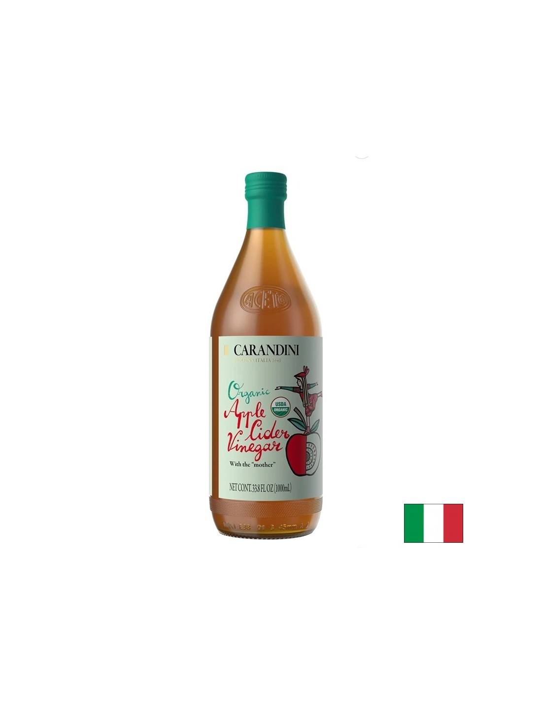 Vinaigre de cidre de pomme (non filtré, non pasteurisé) organique, 1 L