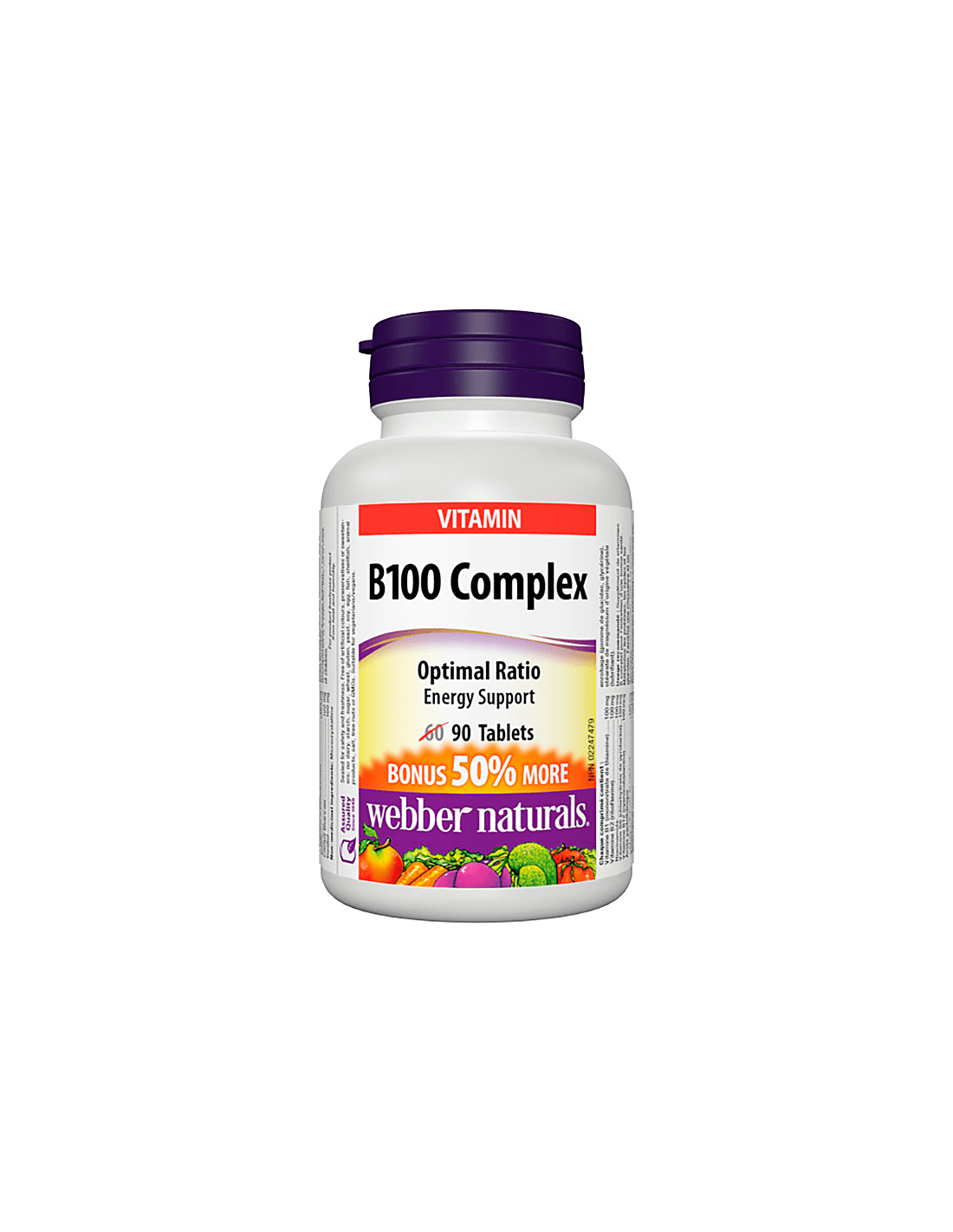 Santé cardiovasculaire, énergie, activité cérébrale - complexe de vitamine B100, 90 comprimés