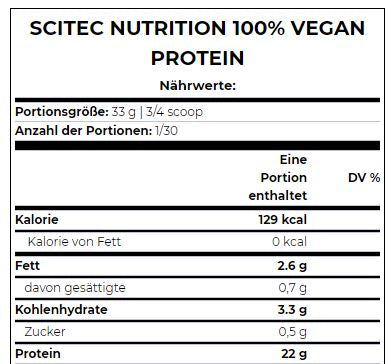 100% protéine végétalienne/33 g