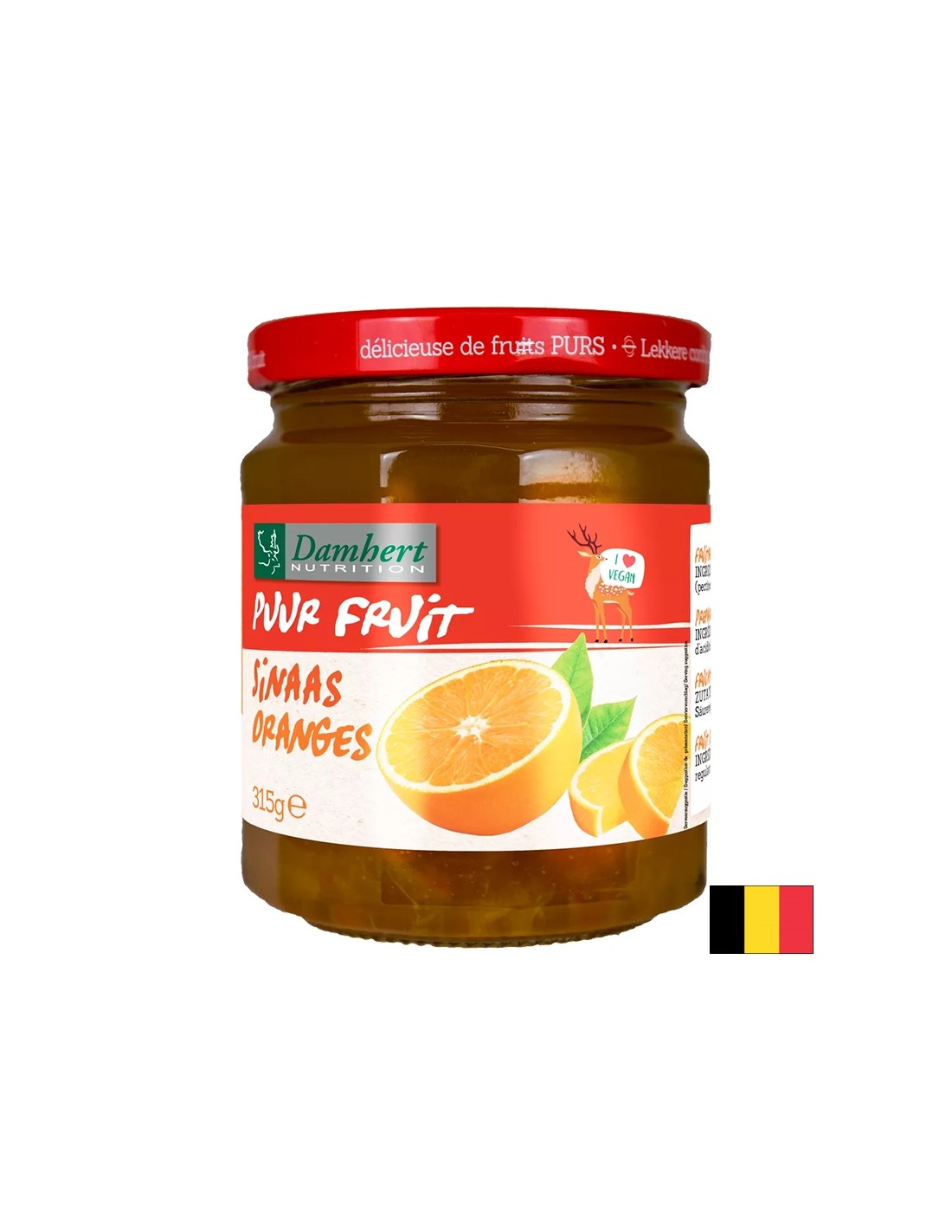 100% de confiture orange (sans sucre), 315 g