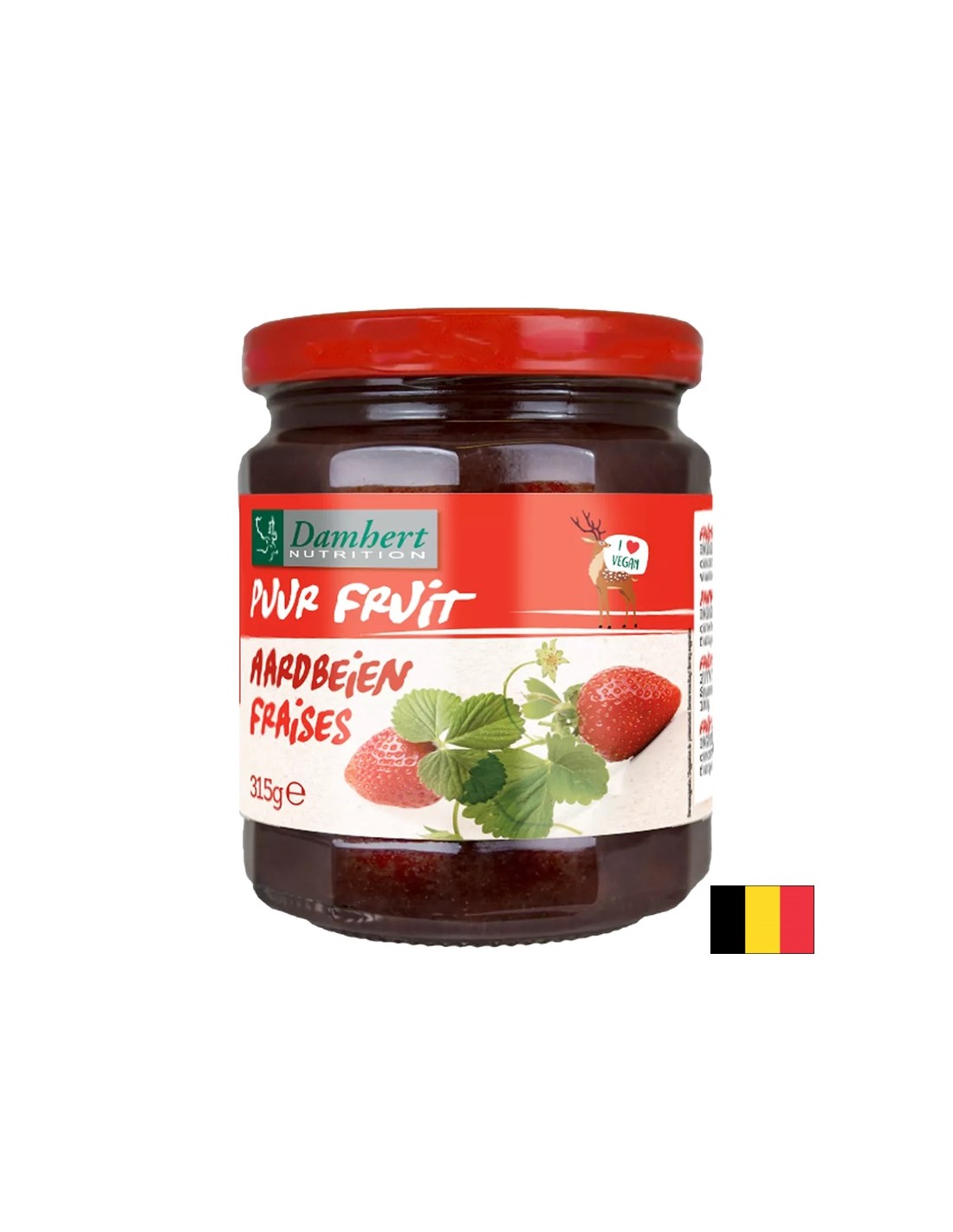 100% de confiture de fraises (sans sucre), 315 g
