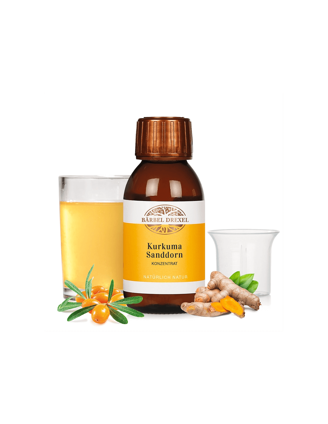 Curcuma avec arganhorn de mer et vitamine C - Immunité forte et belle peau, 100 ml, concentré