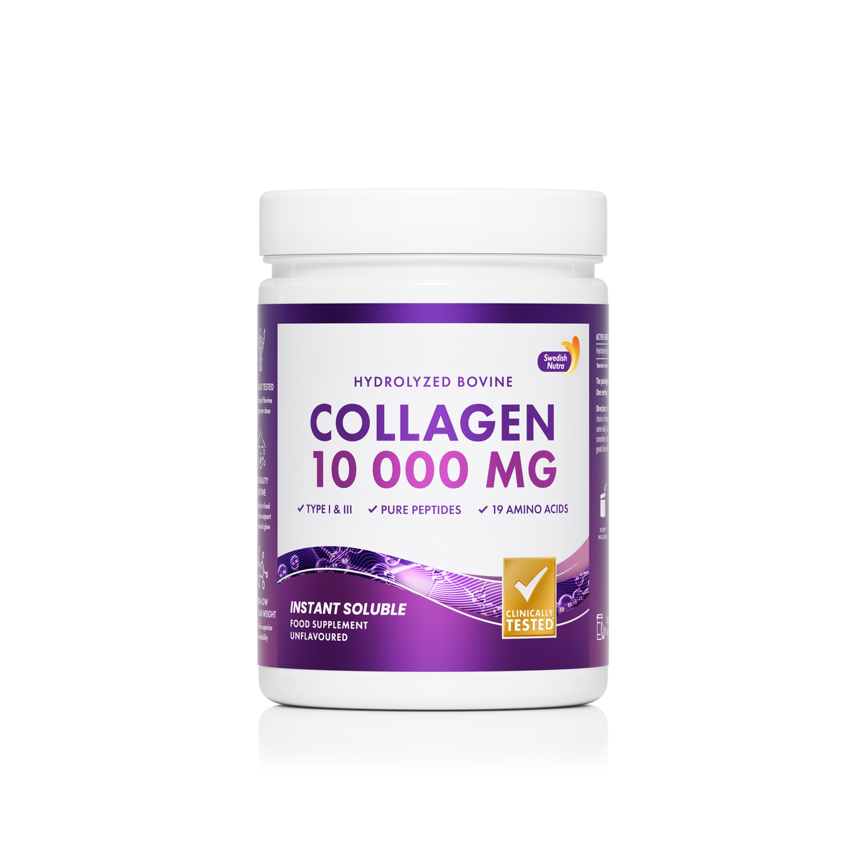 Poudre de collagène de bœuf 10000 mg de peptide pur 300 g