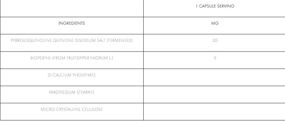 PQQ 20 mg - 60 comprimés