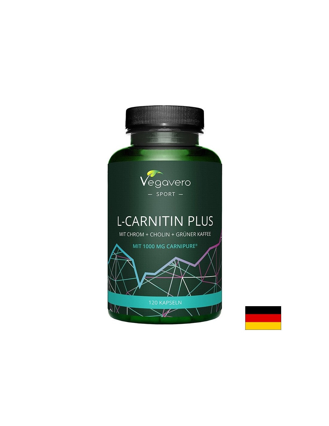 Contrôle d'énergie et de poids - L-carnitine + chrome, choline et café vert, 120 capsules
