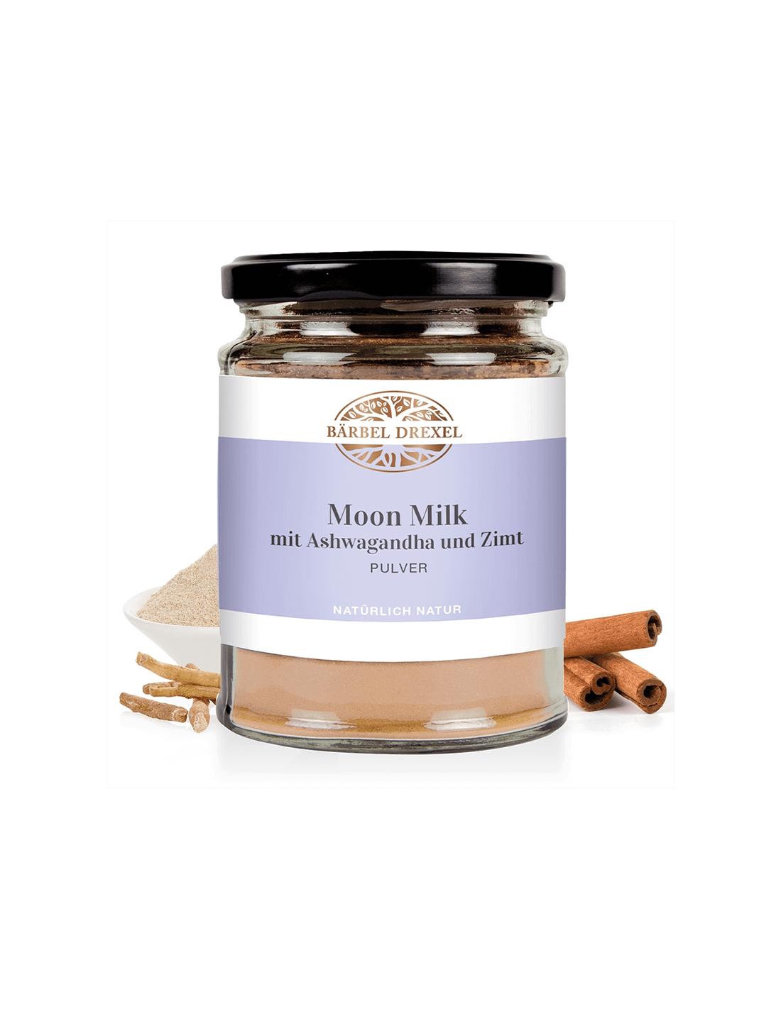 Sommeil rapide et relaxation - lait de lune avec Ashwagandha et cannelle, 120 g, poudre