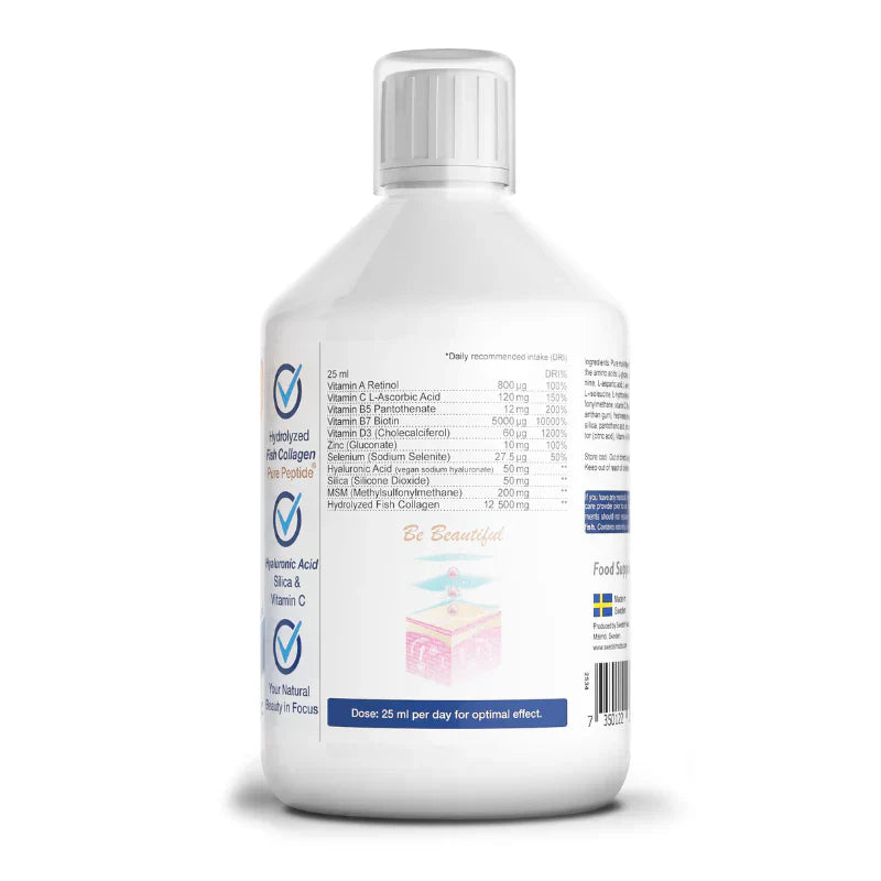 Collagène de poisson 12 500 mg Rétinol doré 500 ml <tc>Swedish Nutra</tc>