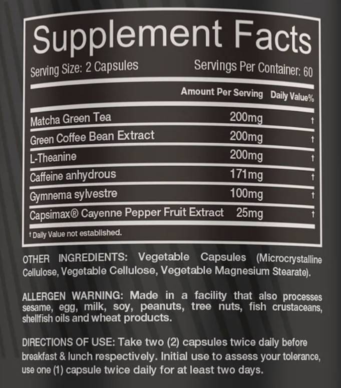 Brûleur de graisse en V 120 capsules