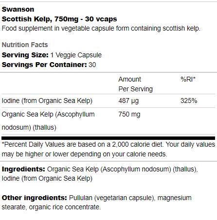 Capsules écossaises 750 mg 30