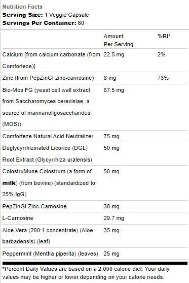 Essentiels de défense de l'estomac | Avec pepzingi et confort 60 capsules