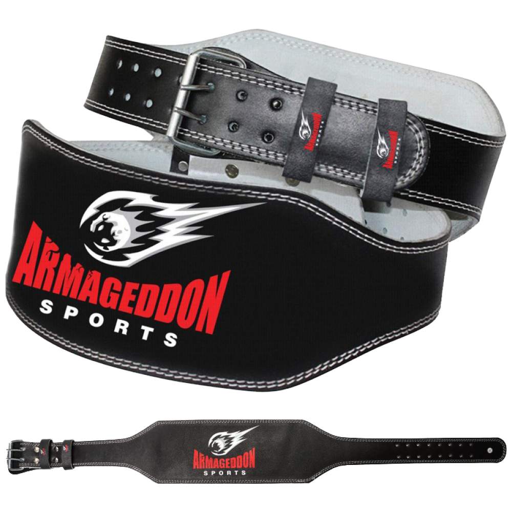 Ceinture de fitness - cuir authentique - 15 cm de large
