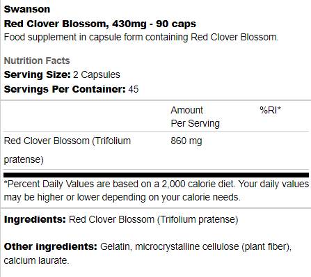 Blossom de trèfle rouge 430 mg 90 capsules