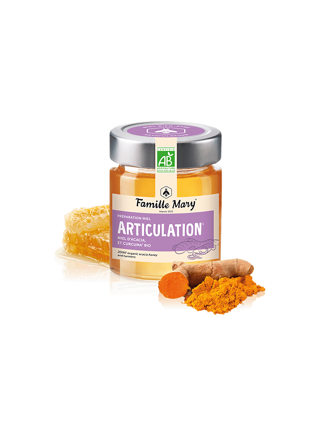 Abeille acacia miel + curcuma organique, 170 g