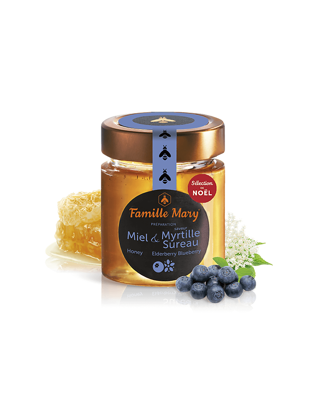 Honey Acacia avec arôme de myrtille et de sureau, 170 g
