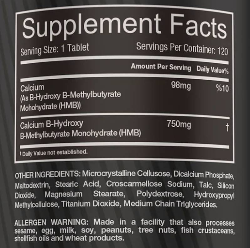 HMB 750 mg 120 comprimés