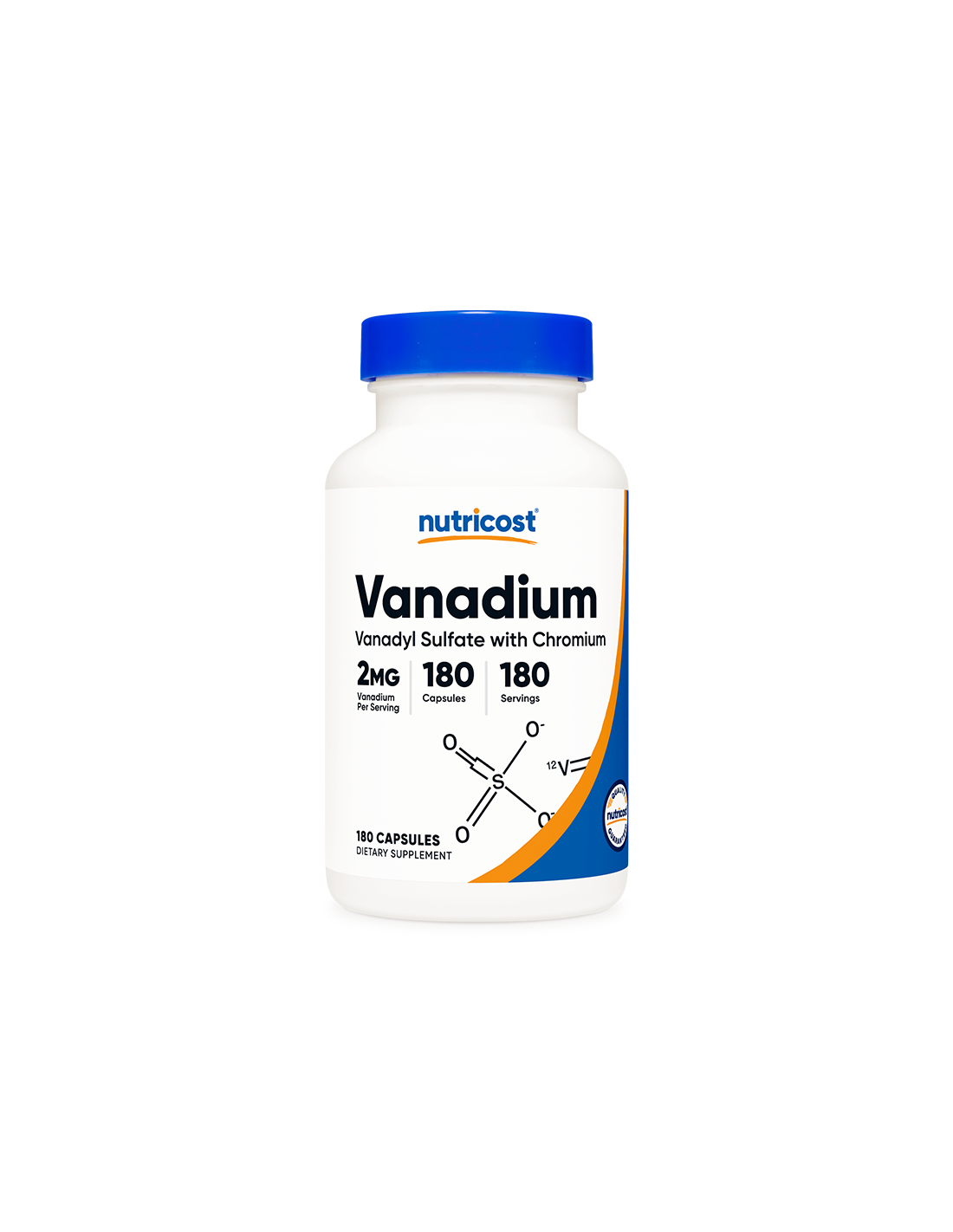 Diabète Cardiovasculaire - Vanadium Plus Chrome <tc>Nutricost</tc> 180 gélules