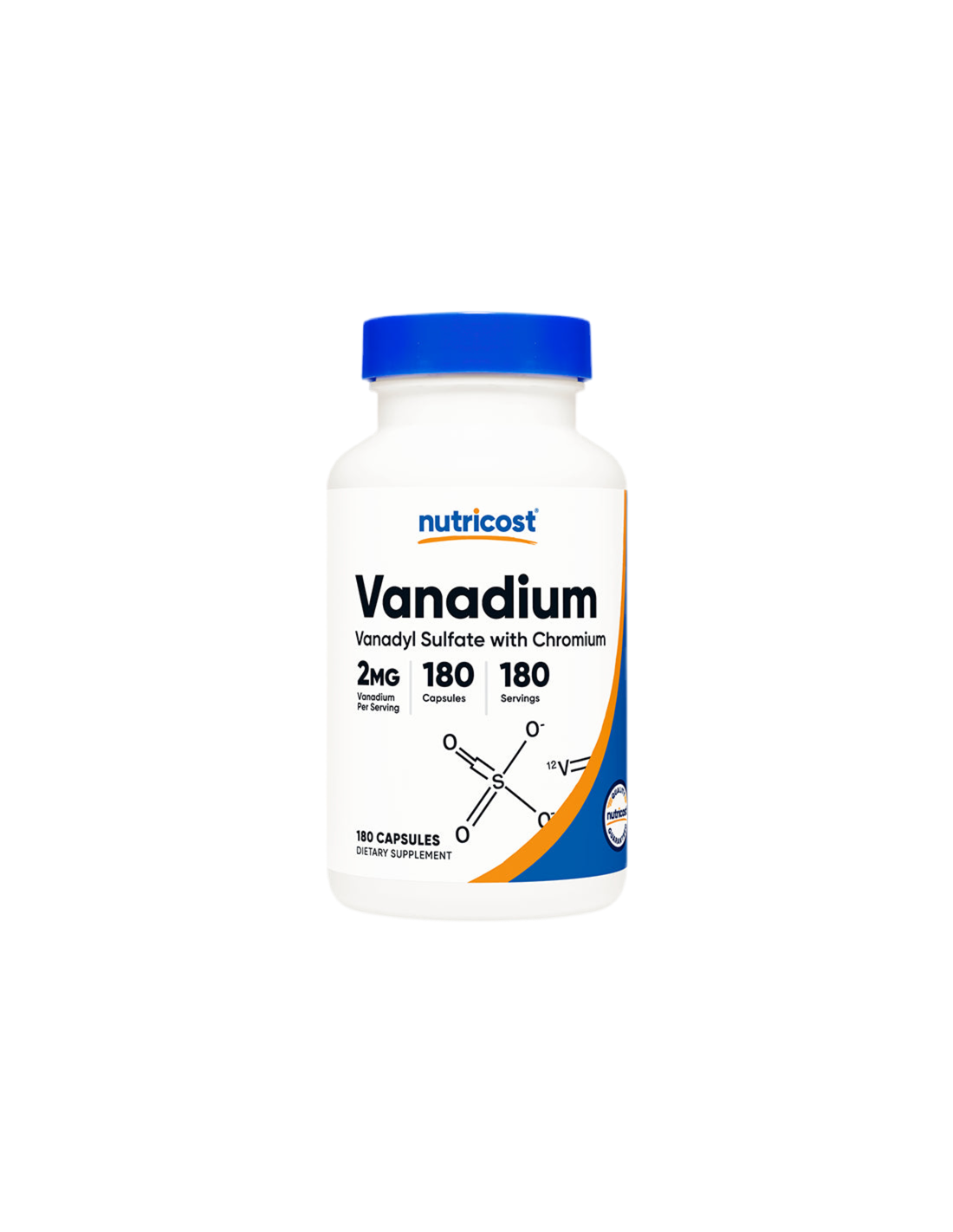 Diabète Cardiovasculaire - Vanadium Plus Chrome <tc>Nutricost</tc> 180 gélules