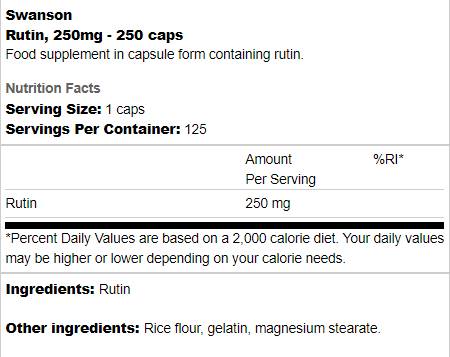 Capsules Rutin 250 mg 250