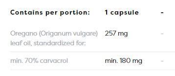 Huile d'origan 257 mg | 70% de carvacrol - 120 capsules