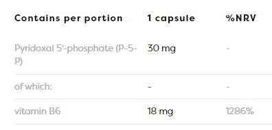 Vitamine B6 | P-5-P 30 mg - 60 capsules