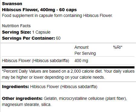 Fleur d'hibiscus 400 mg 60 capsules
