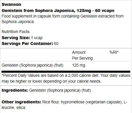 Genistein de Sophora Japonica 125 mg 60 capsules
