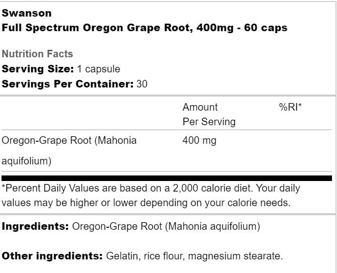 Spectrum complet Oregon Root Root 400 mg 60 Capsules
