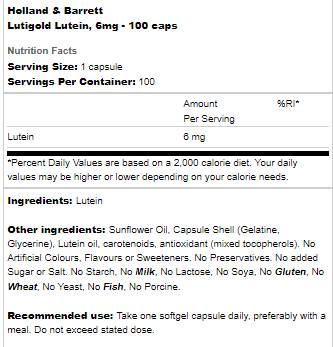 Lutigold | Lutéine 6 mg - 100 capsules