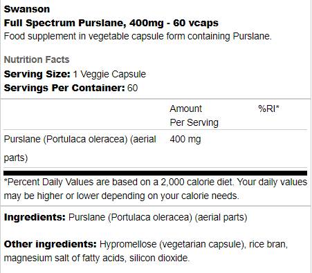 Spectrum complet Purslane 400 mg 60 capsules