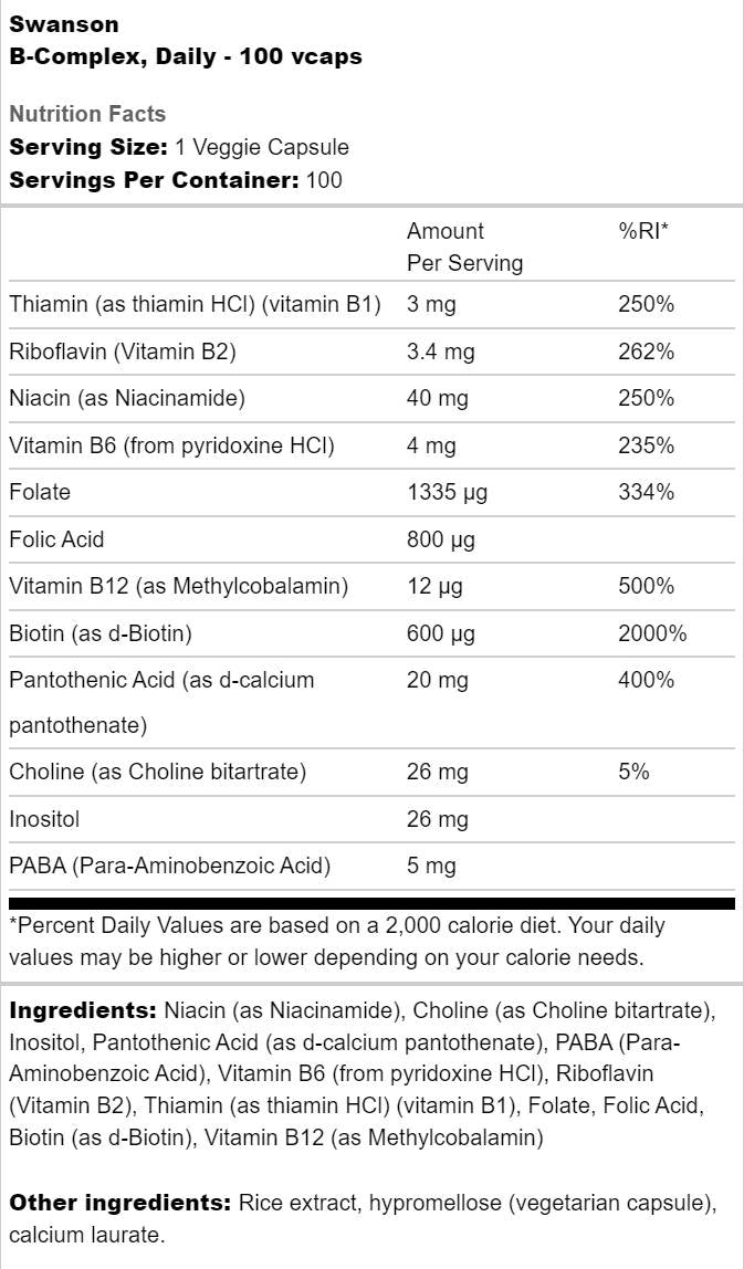 Capsules B-Complex Daily 100