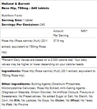 Rose hanche 750 mg - 240 comprimés
