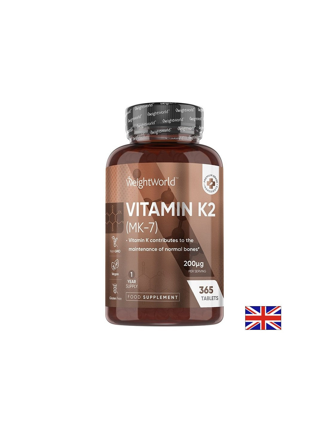 Os et système cardiovasculaire - vitamine K2 (MK-7), 200 µg x 365 comprimés