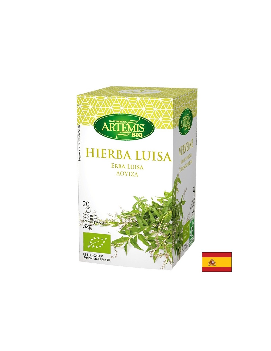 Thé biologique au citron verveine, 20 sacs filtrants