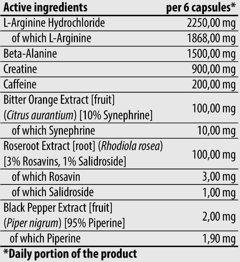 Core d'or | Formule de pré-entraînement Torpex - 90 capsules