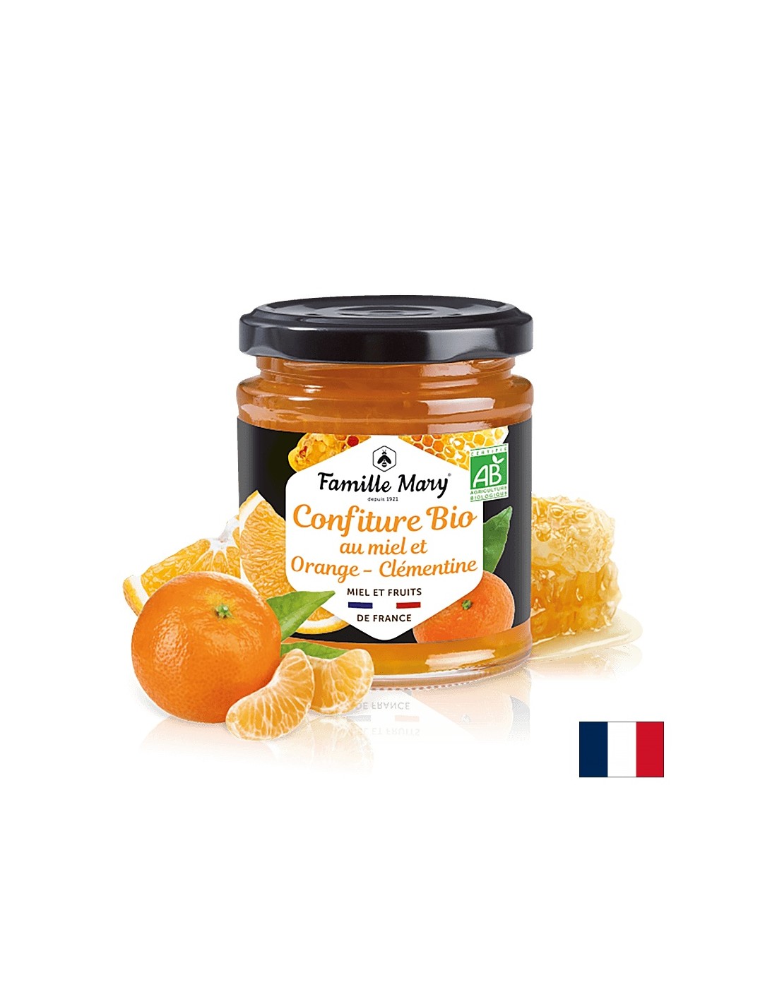 Jaun organique avec du miel, des oranges et des clementines, 220 g