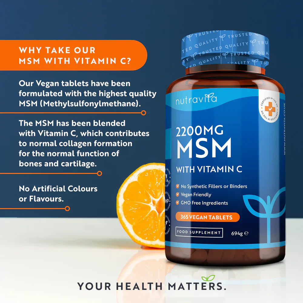 MSM 2200 mg (os et articulations) - 365 comprimés