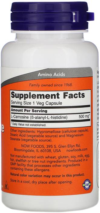 L-carnosine 500 mg - 50 capsules