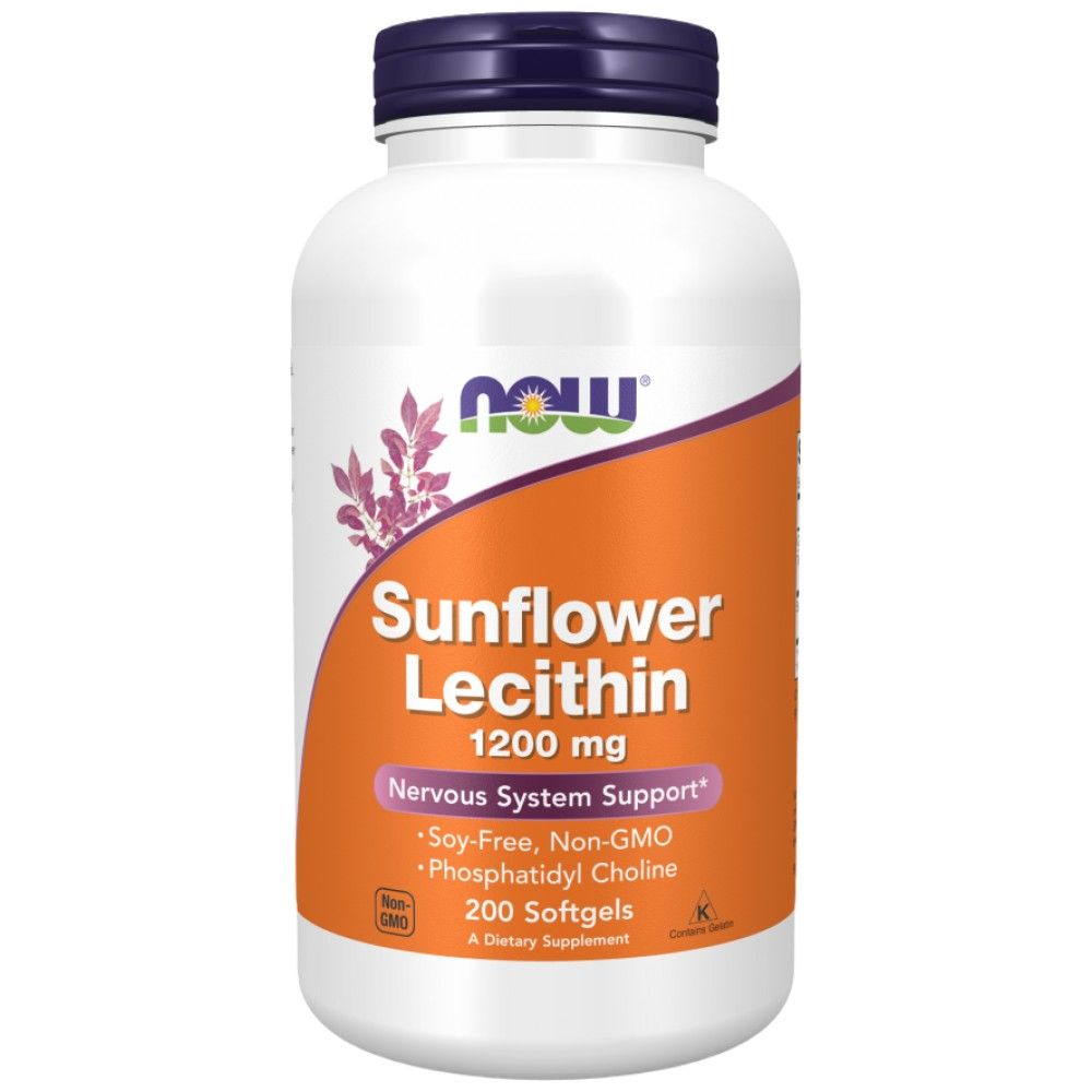 Sunflower Lecithin 1200 mg - 200 capsules de gel