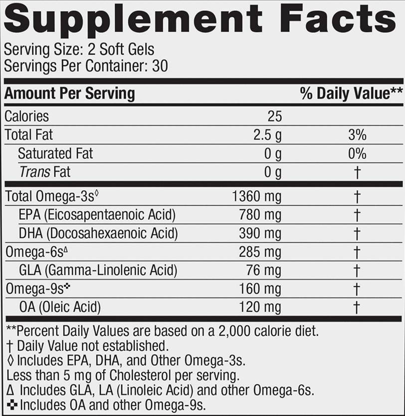 Omega Xtra complète 1360 mg - 60 softgels