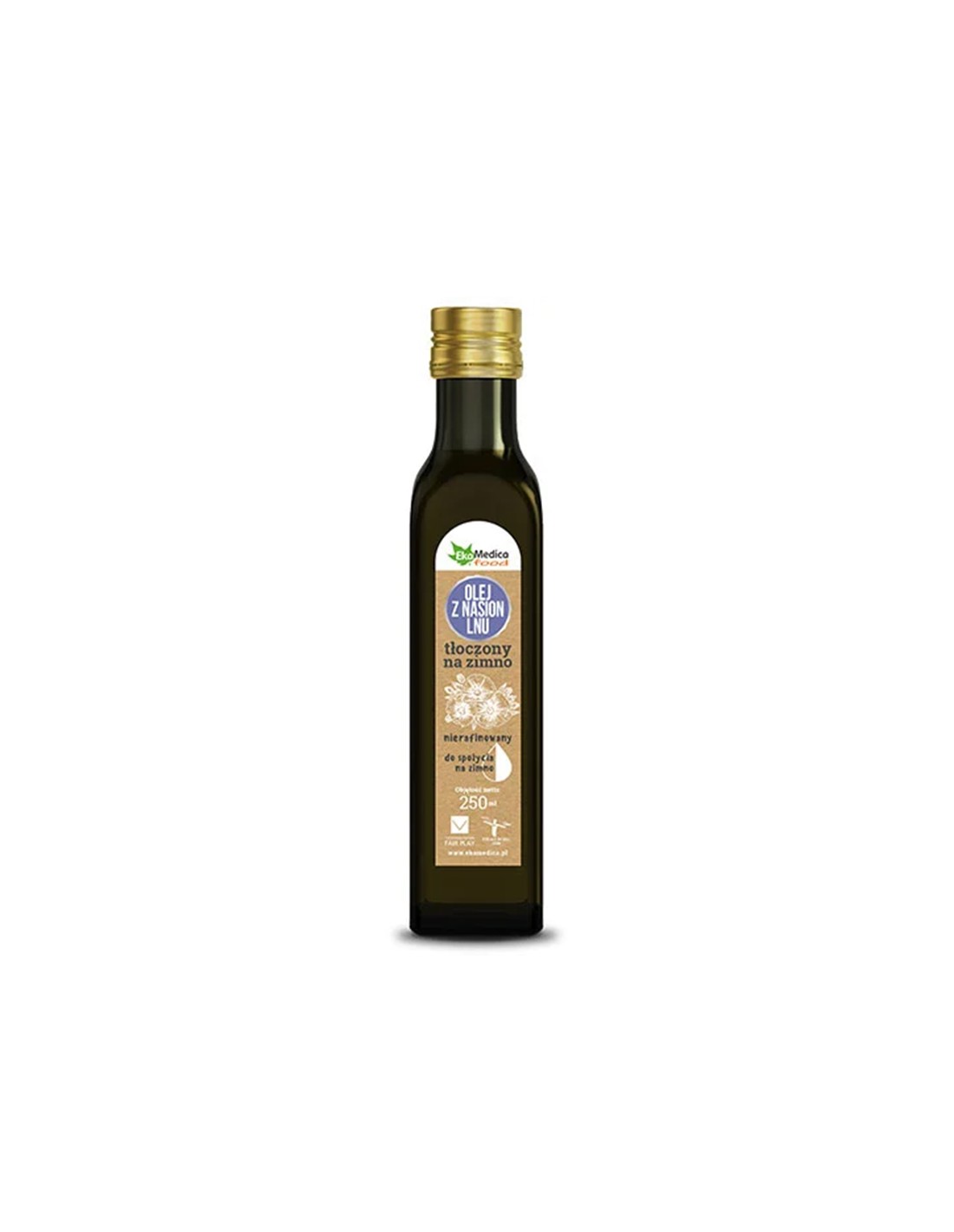Huile de lin pressée à froid + vitamine E, 250 ml