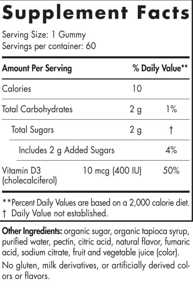 Gummies Vitamin D3 Kids 400 UI - 60 Gummies