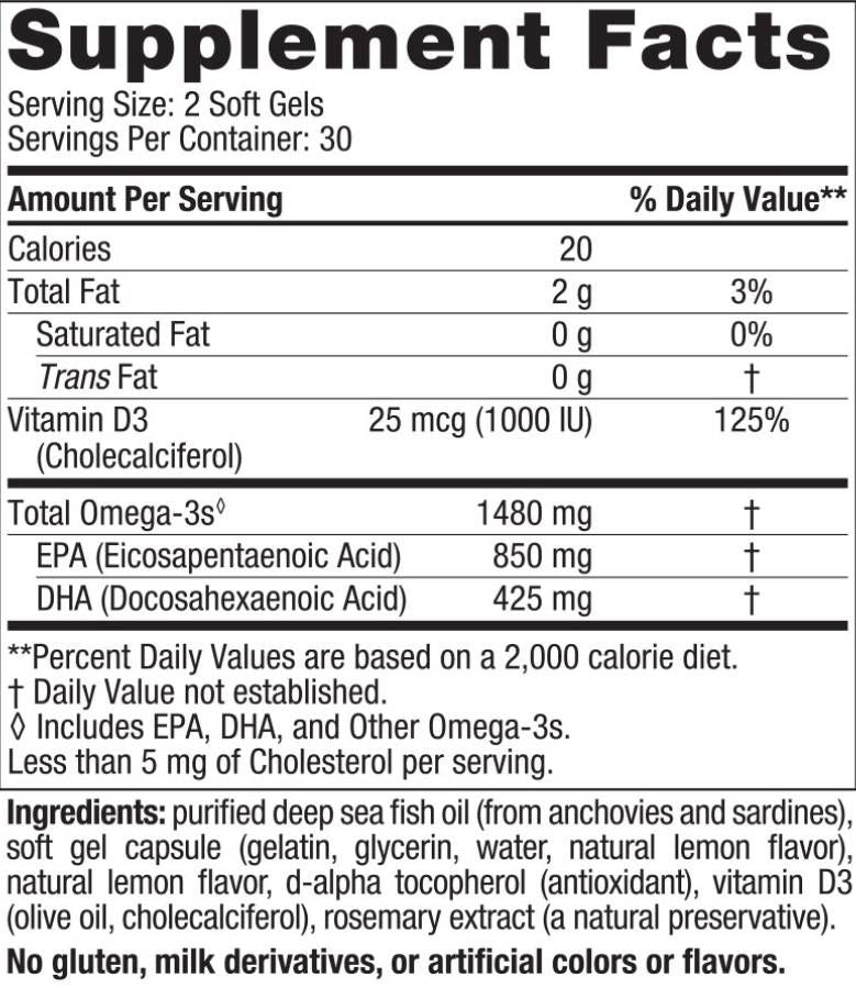 Ultime Omega Xtra | Avec vitamine D3 - 60 capsules de gel