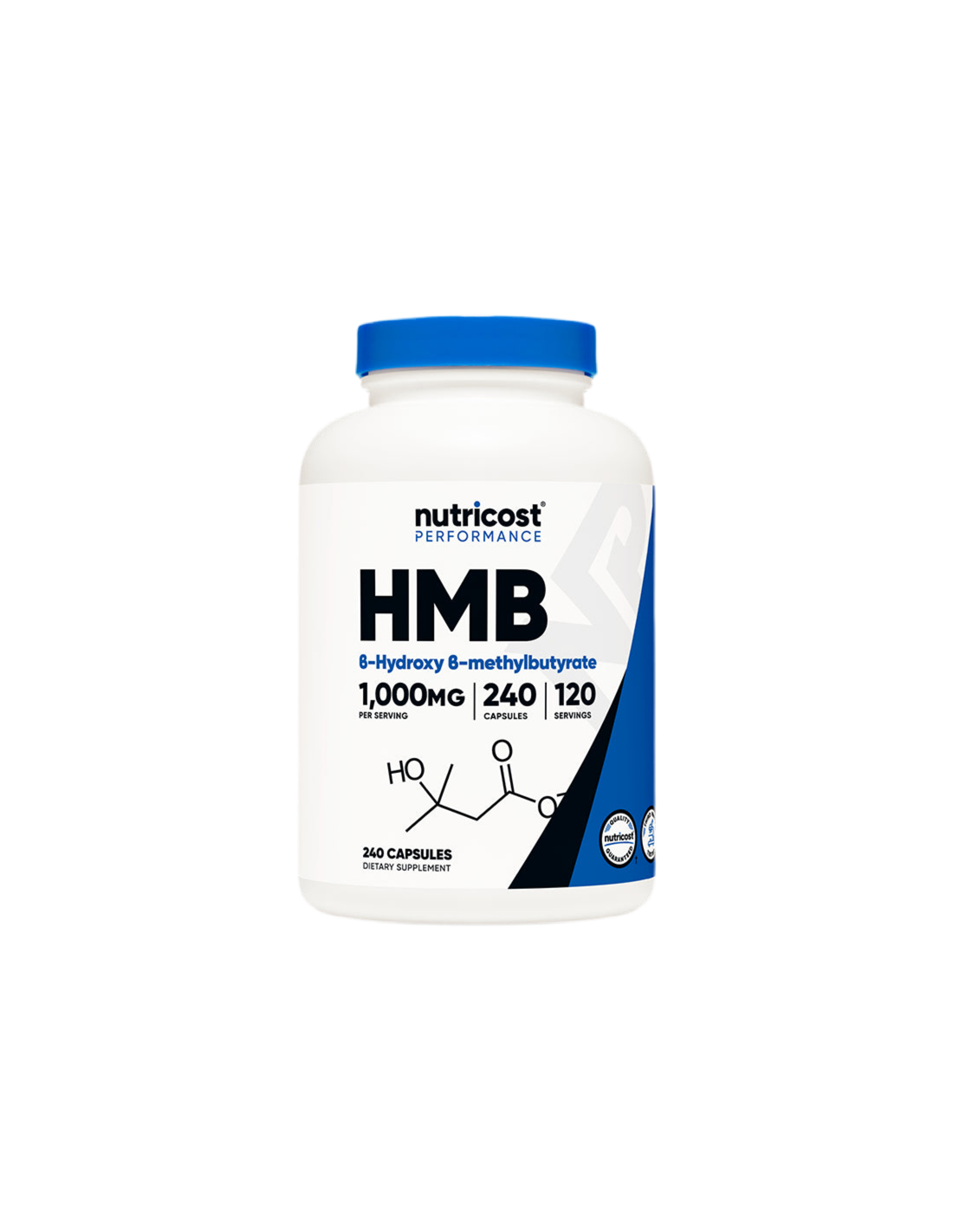 For active sports - HMB (Beta-hydroxy-beta-methylbutyrate), 500 mg/240 capsules, 120 doses Nutricost - Nutra Best Europe