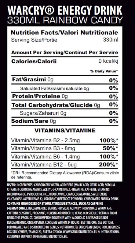 Boisson énergétique de guerre - 330 ml